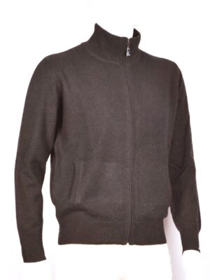 Cardigan da uomo chiusura a zip. 100% lana di Yak. Modello 3-101