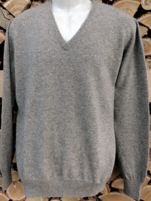 Maglione classico da uomo a "V". 100% lana di Yak. Modello 2-18